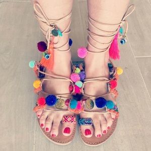Elina Linardaki classic penny sandals.